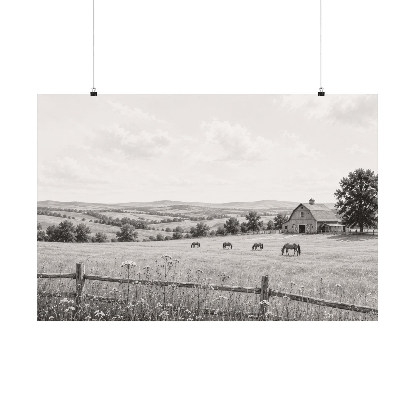 Quiet Pastures — A Monochrome Companion