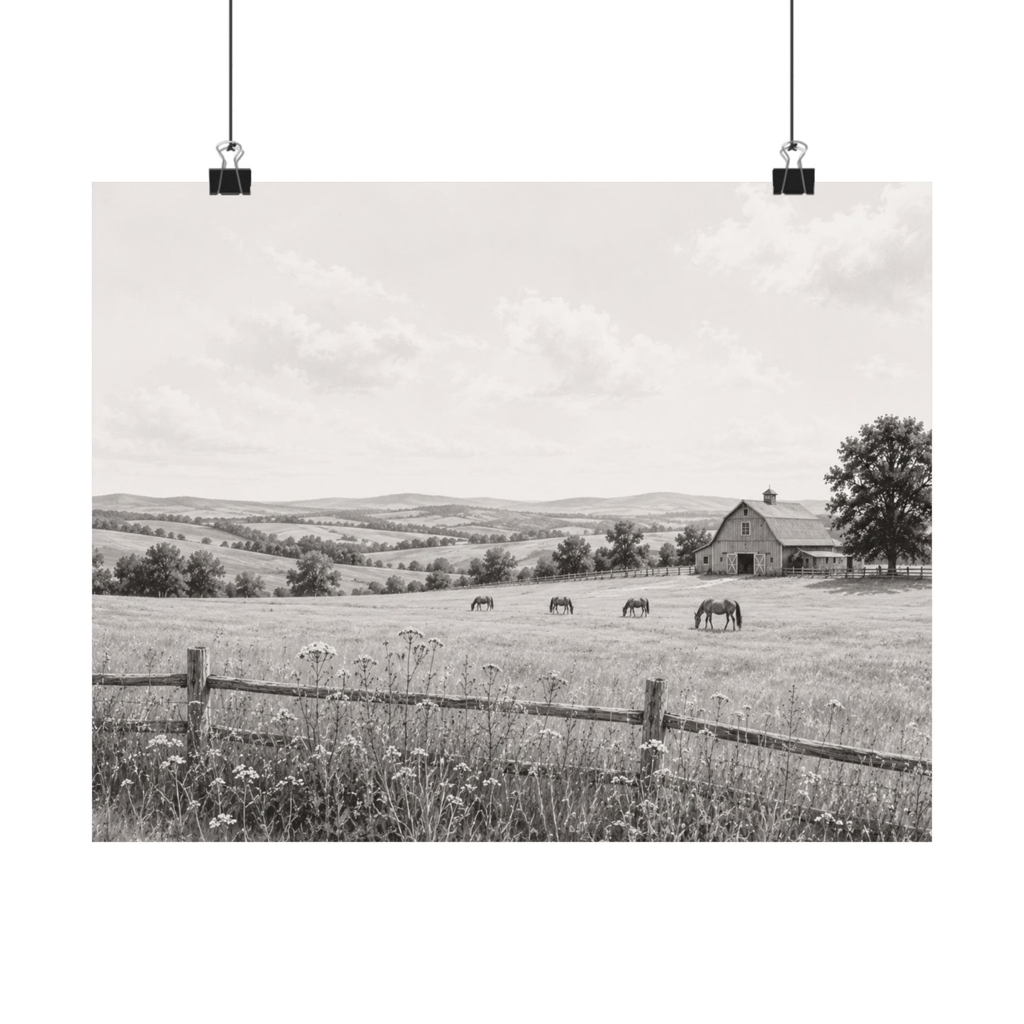 Quiet Pastures — A Monochrome Companion