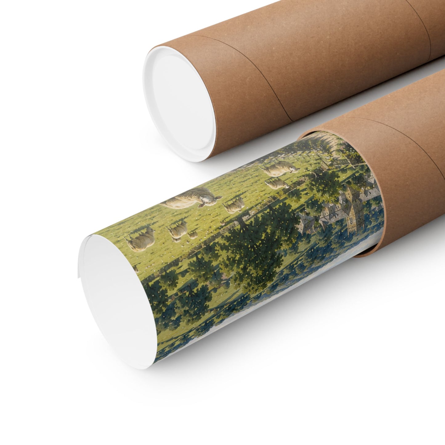 Where Swans Drift and Sheep Roam — Pastoral Landscape Wall Art