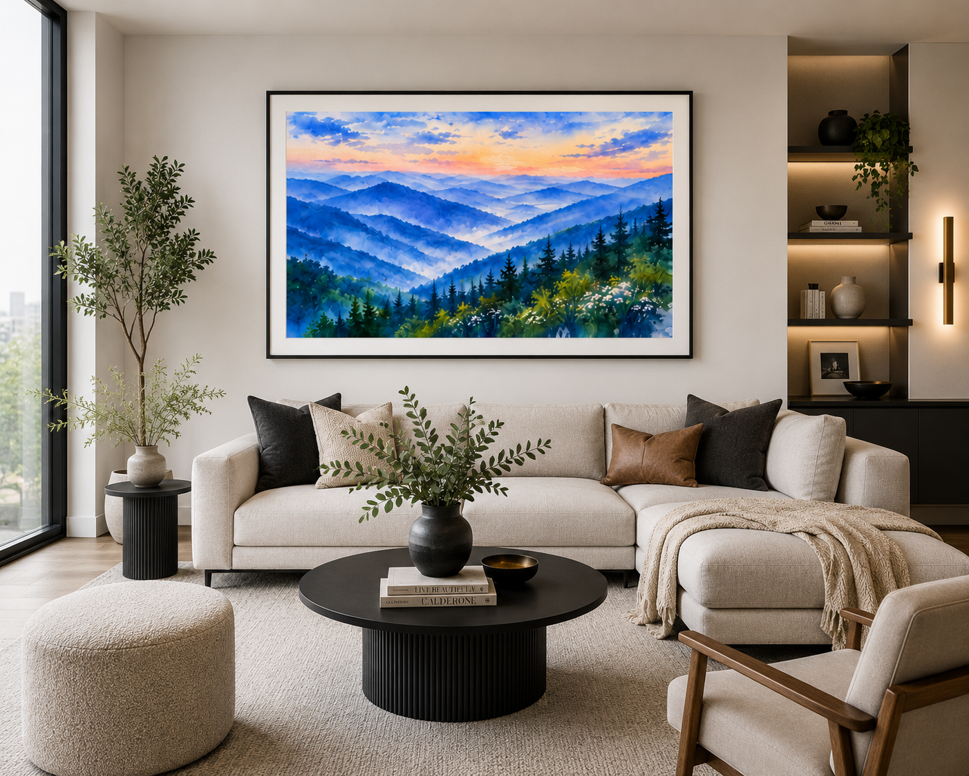 Blue Ridge Serenity Mountain Sunrise Landscape Poster — Matte Horizontal Wall Art
