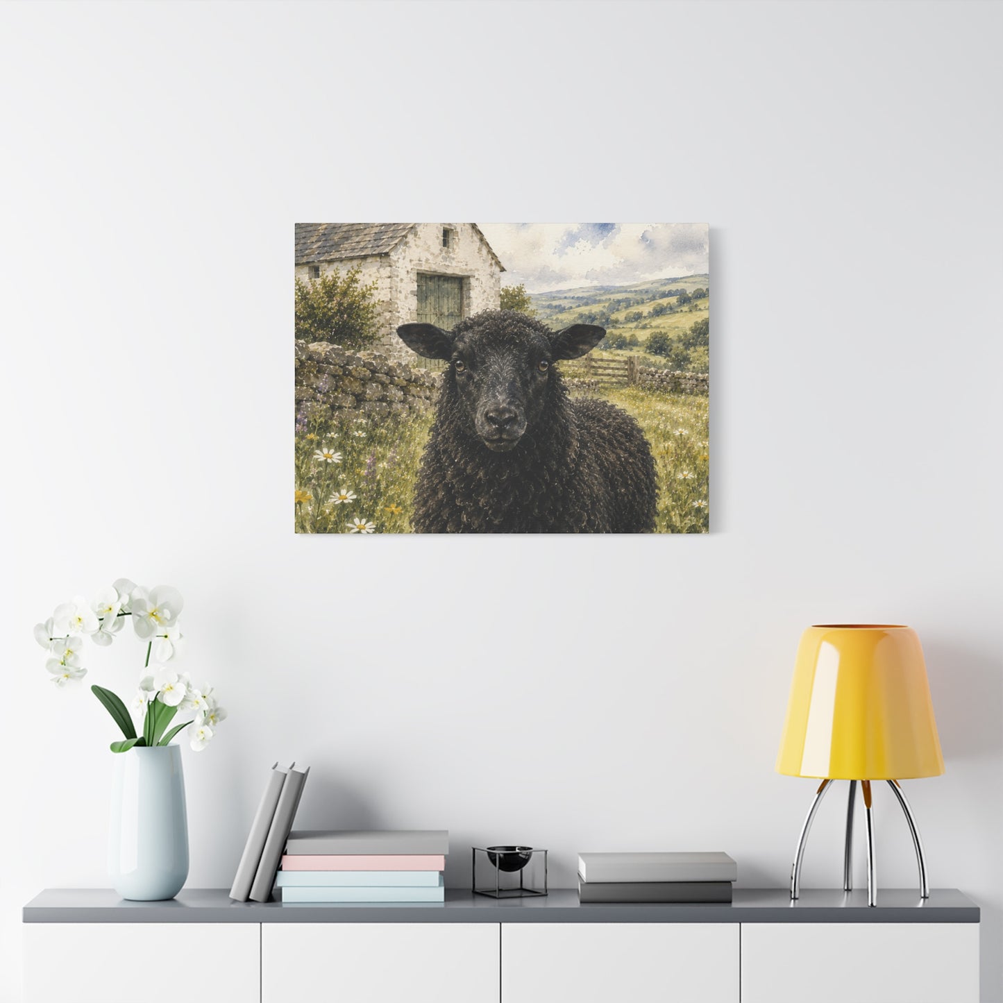 The Black Sheep: Watercolor of the English Countryside”