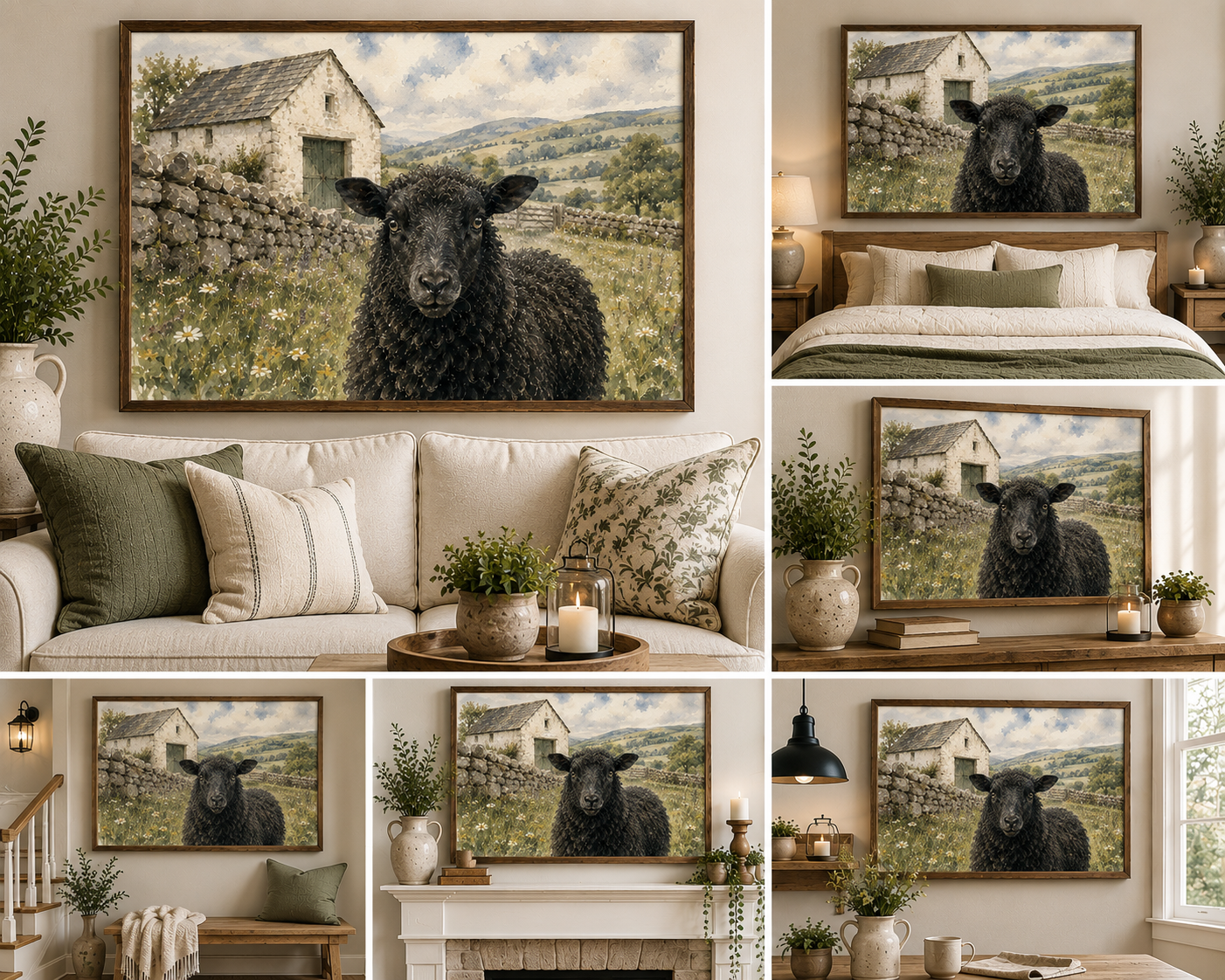 “The Black Sheep: Watercolor of the English Countryside”