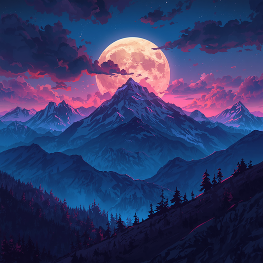 “Moonrise Over Silent Peaks